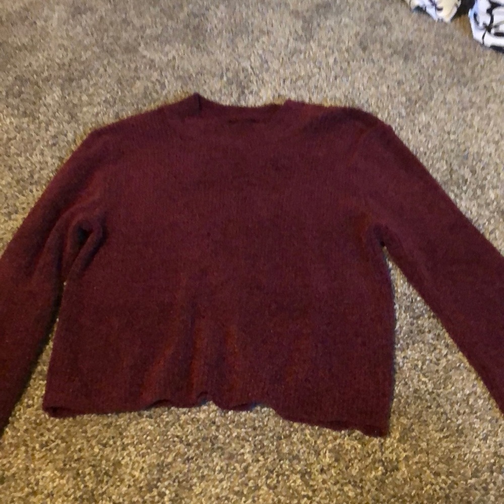Maroon forever 21 crop top sweater
